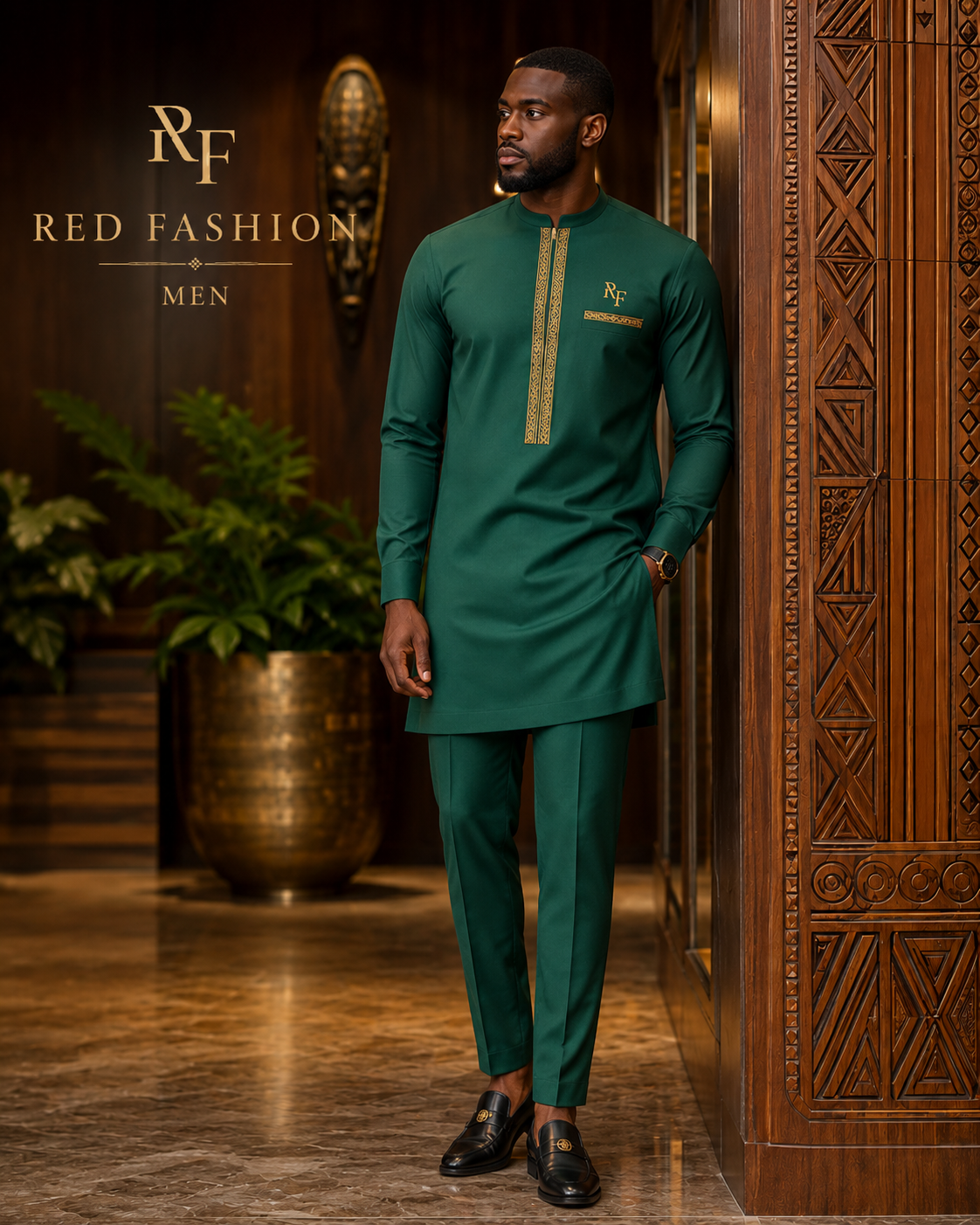 Red Fashion luxury native men outfit